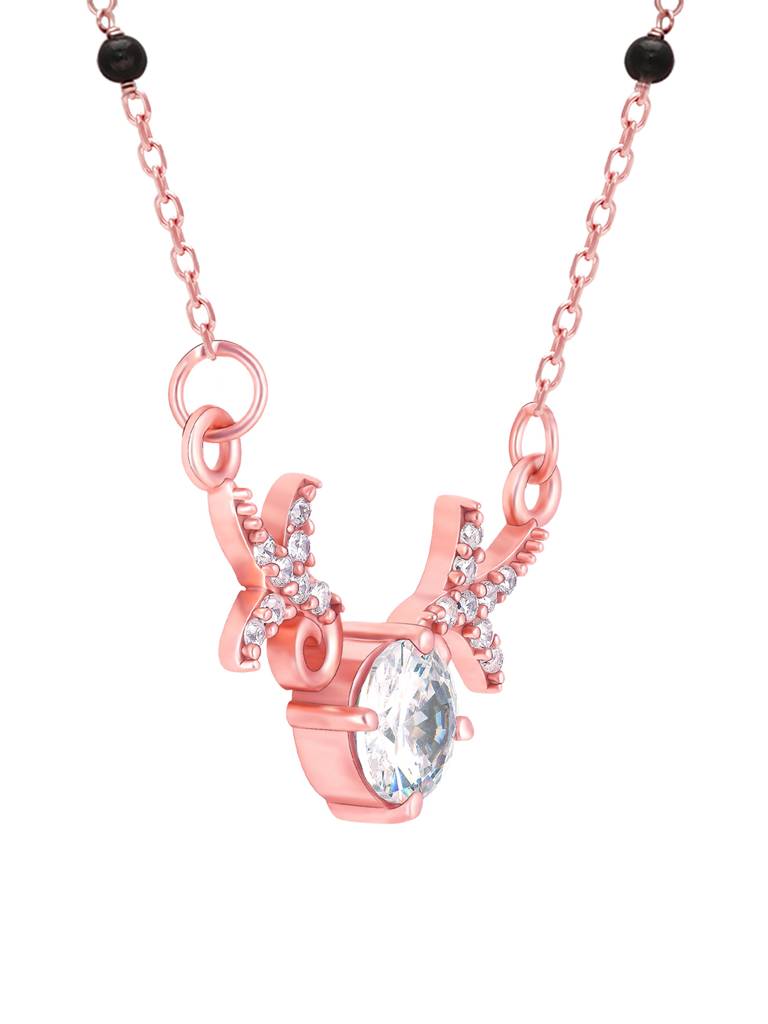 GIVA 925 Sterling Silver Rose Gold Dear Heart Mangalsutra