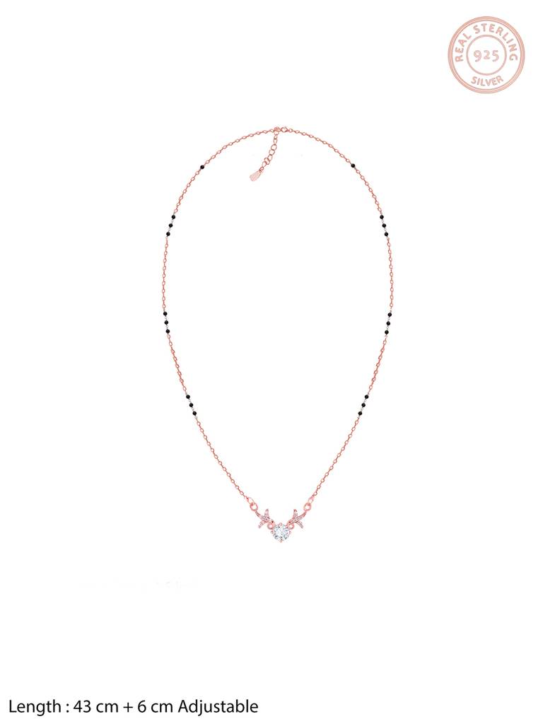 GIVA 925 Sterling Silver Rose Gold Dear Heart Mangalsutra