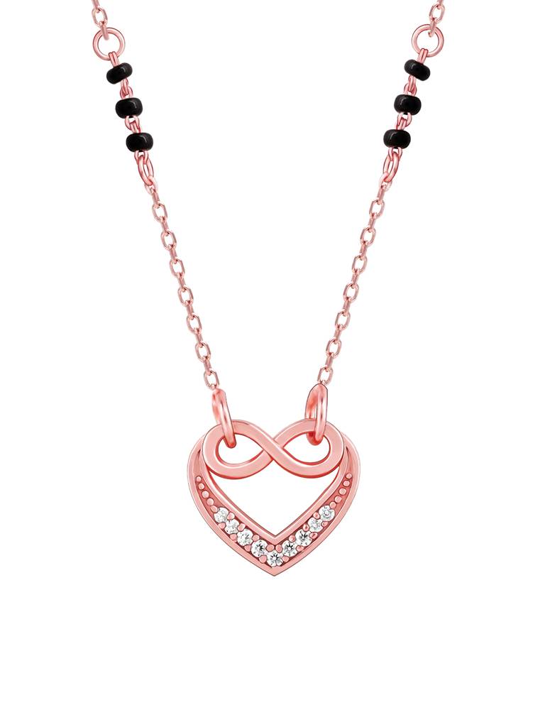 GIVA 925 Sterling Silver Rose Gold Infinite Love In Heart Mangalsutra