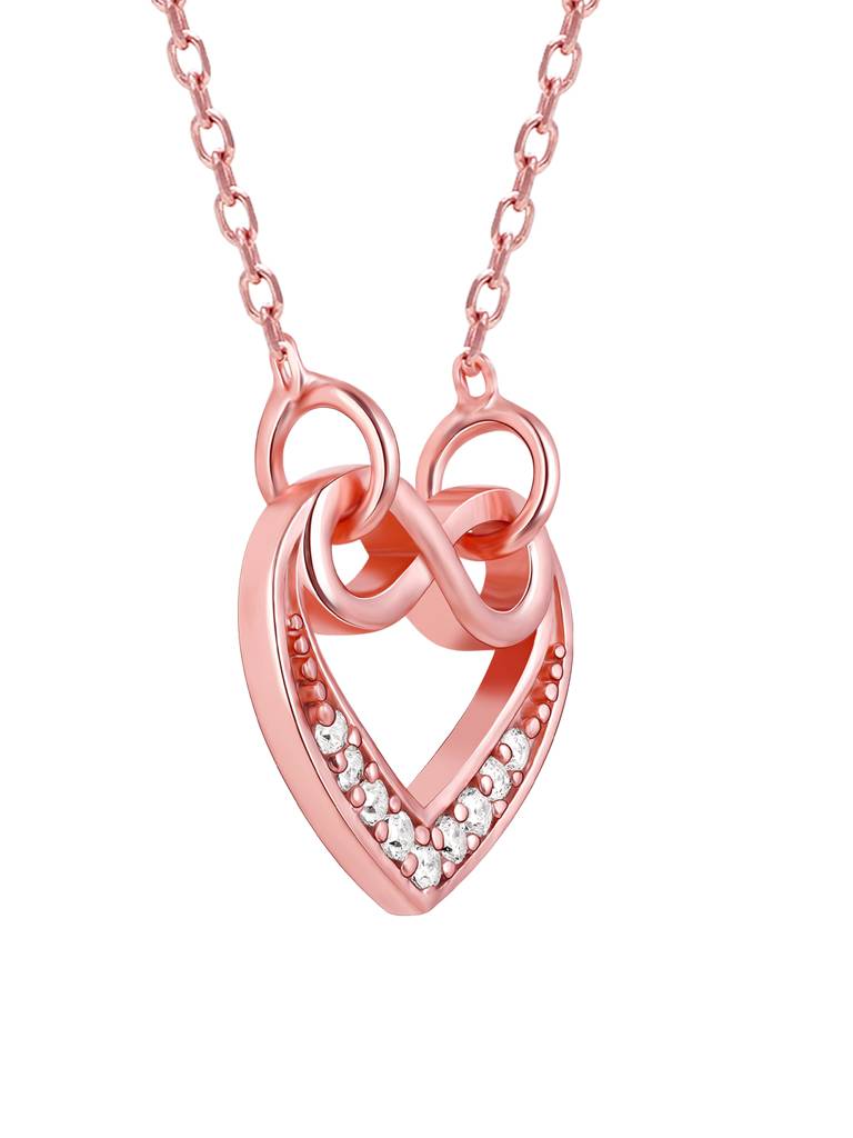 GIVA 925 Sterling Silver Rose Gold Infinite Love In Heart Mangalsutra