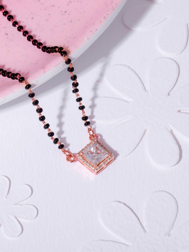 GIVA 925 Sterling Silver Rose Gold Rise and Shine Mangalsutra