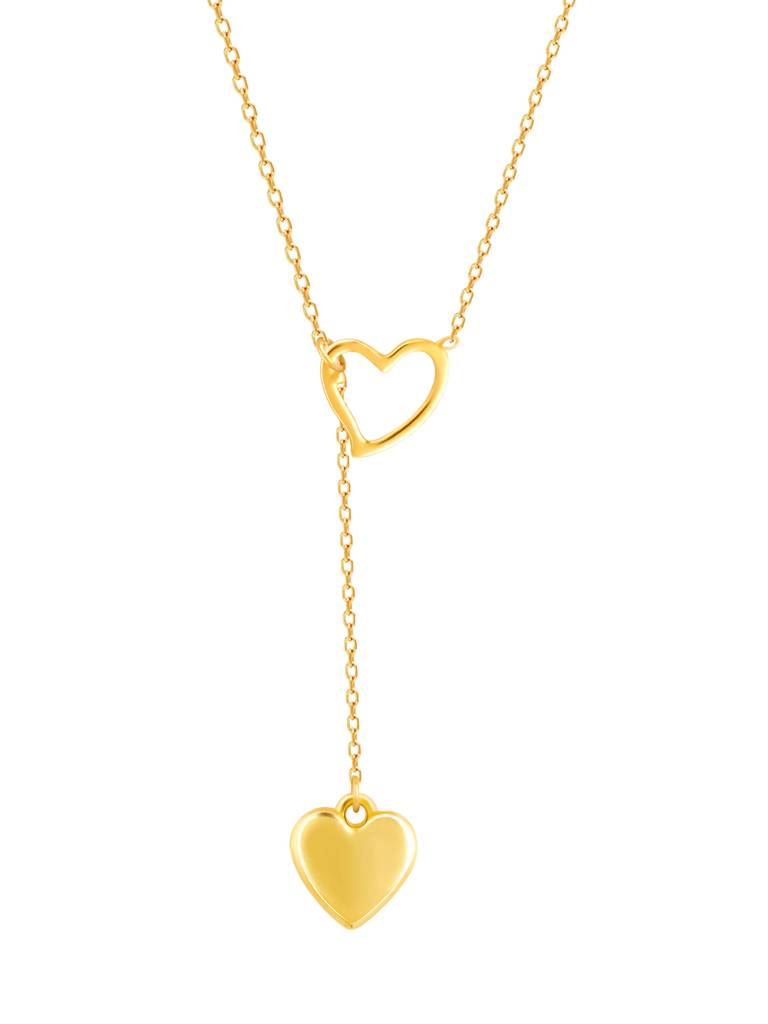 GIVA 925 Sterling Silver Golden Heart Charm Necklaces