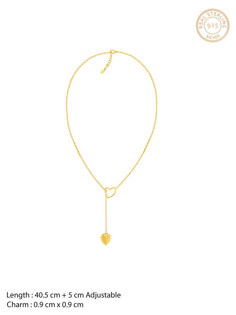 GIVA 925 Sterling Silver Golden Heart Charm Necklaces