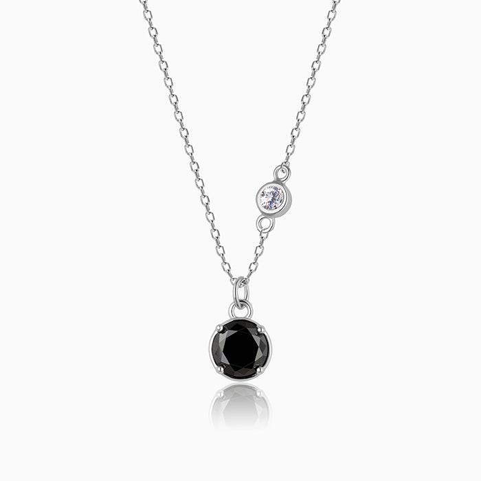 Silver Black Pearl Necklace : PD01366
