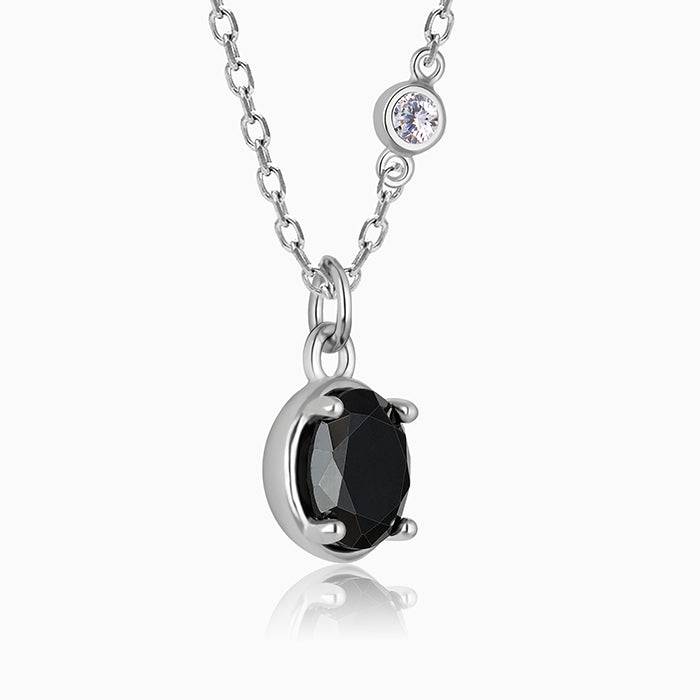 Silver Black Pearl Necklace : PD01366