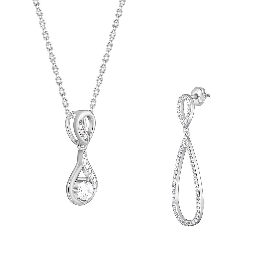 925 Silver Zirconia Drop Set| Gifts For Women And Girls : PD0136ER091