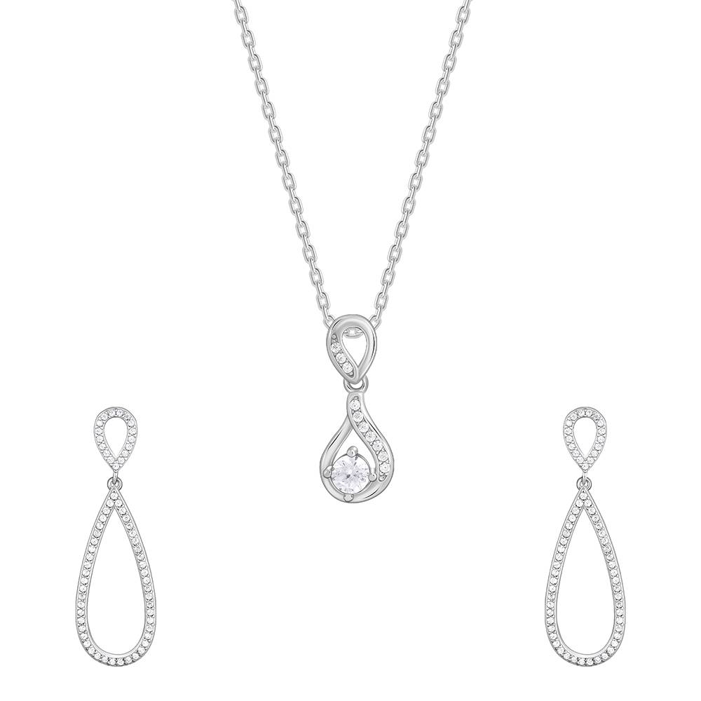 925 Silver Zirconia Drop Set| Gifts For Women And Girls : PD0136ER091
