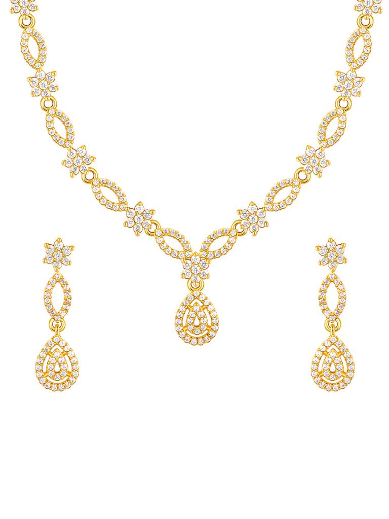 GIVA 925 Sterling Silver Golden Zircon Shine Elegant Set
