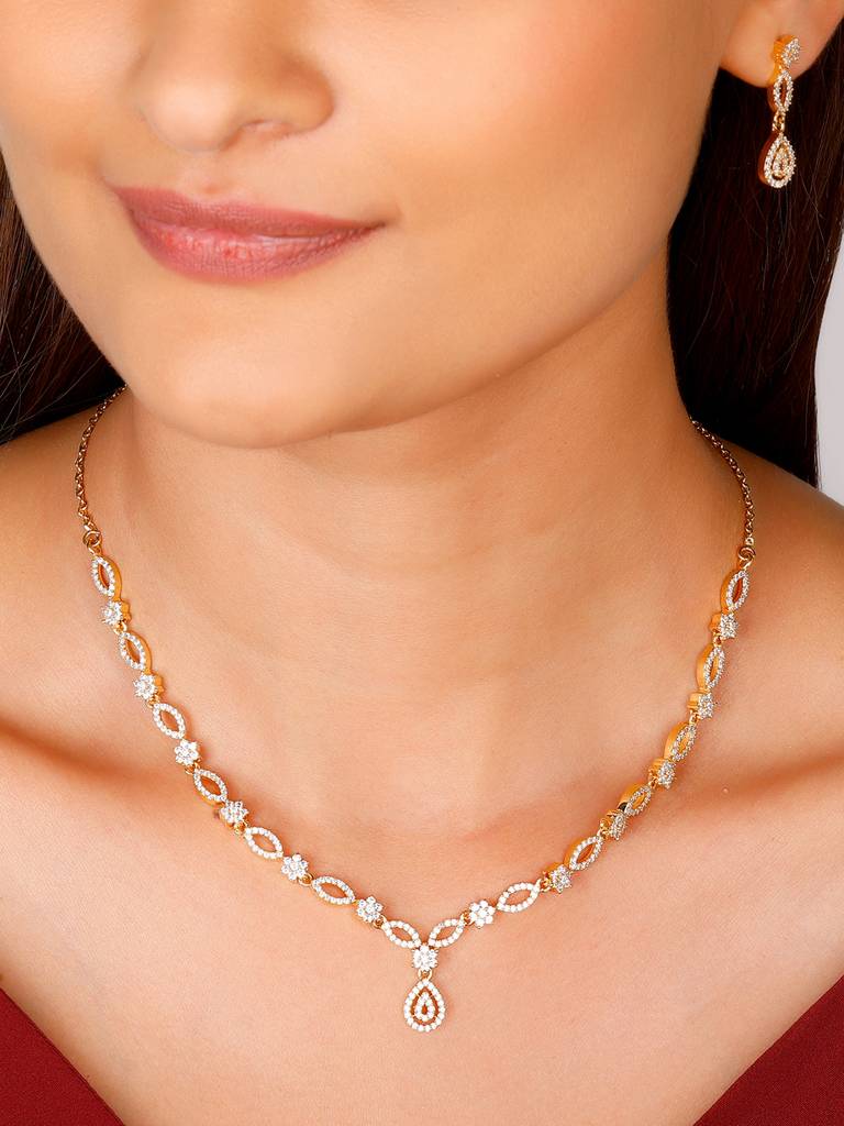 GIVA 925 Sterling Silver Golden Zircon Shine Elegant Set