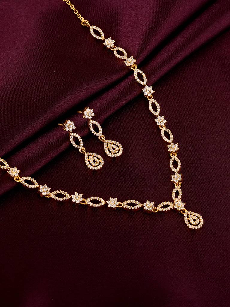 GIVA 925 Sterling Silver Golden Zircon Shine Elegant Set