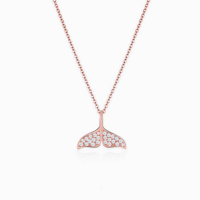 Anushka Sharma Rose Gold Dolphin Tail Necklace With Link Chain : PD0145