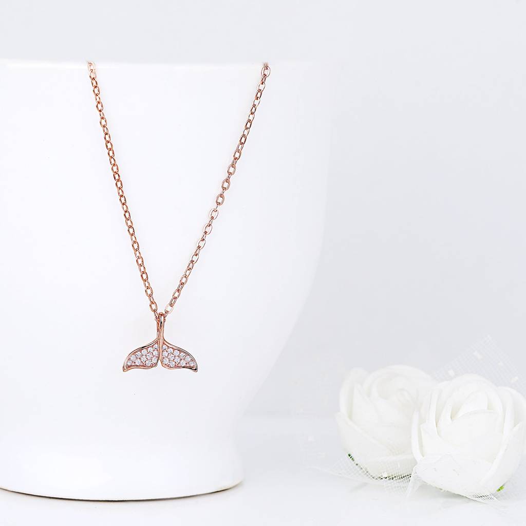 Anushka Sharma Rose Gold Dolphin Tail Necklace With Link Chain : PD0145