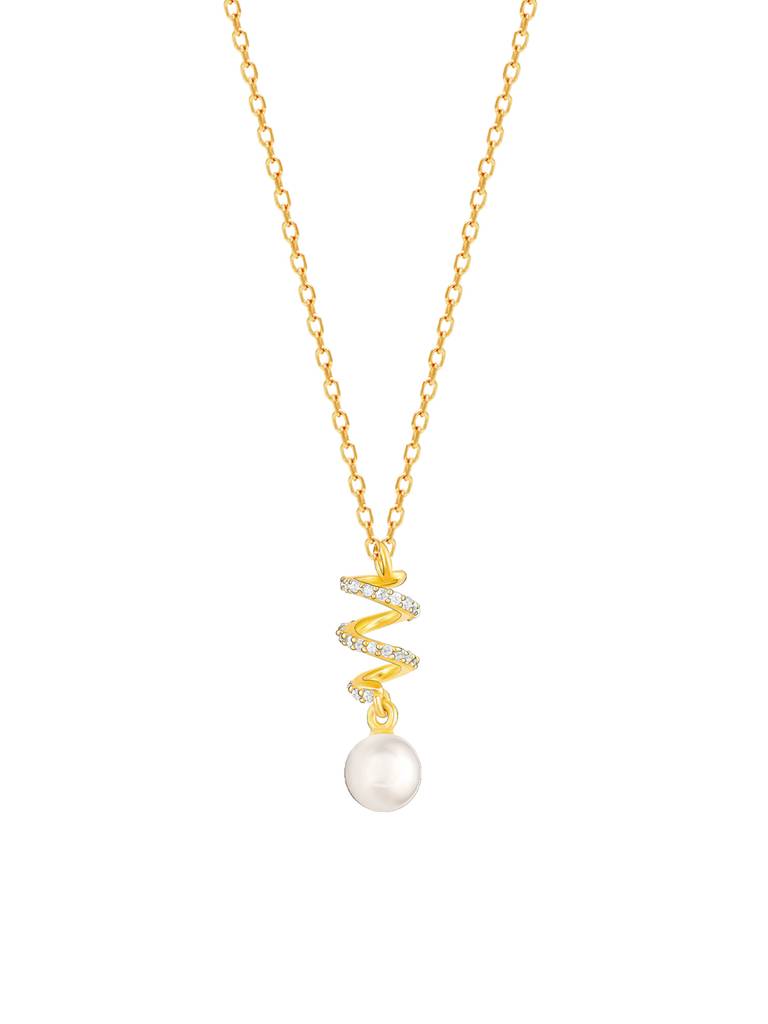 GIVA 925 Sterling Silver Golden Spiral Beauty Pendant with Link Chain