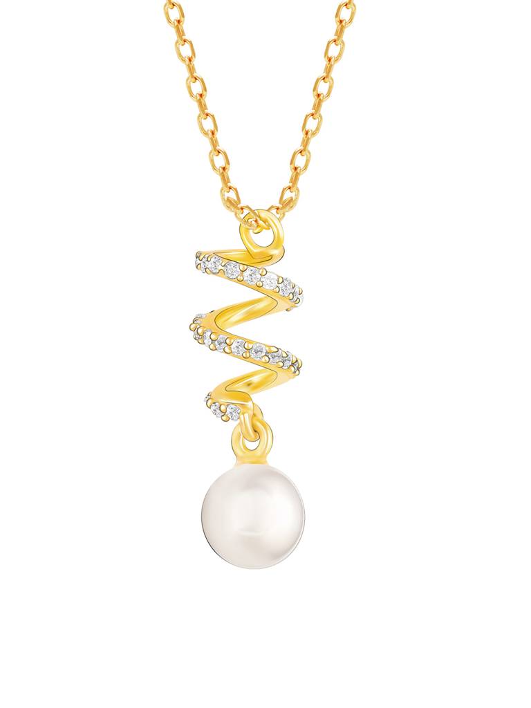 GIVA 925 Sterling Silver Golden Spiral Beauty Pendant with Link Chain