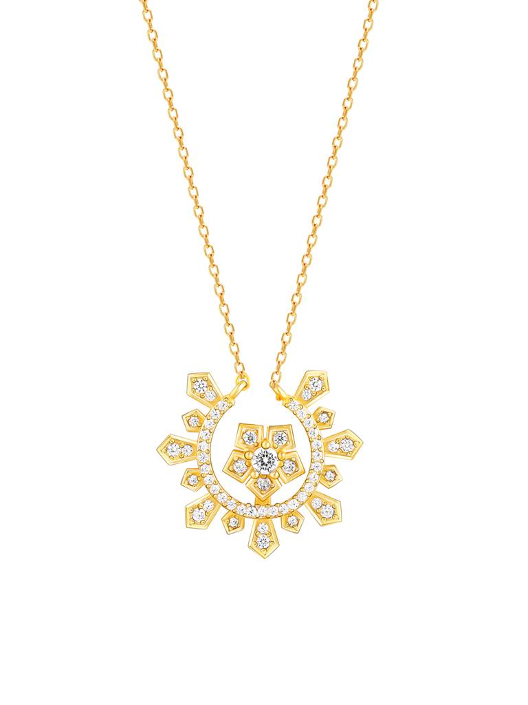 GIVA 925 Sterling Silver Golden Sparkling Royalty Necklace