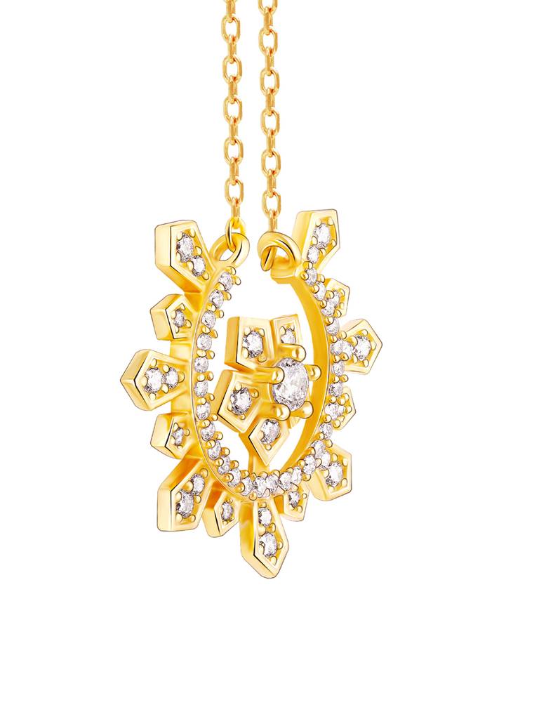 GIVA 925 Sterling Silver Golden Sparkling Royalty Necklace