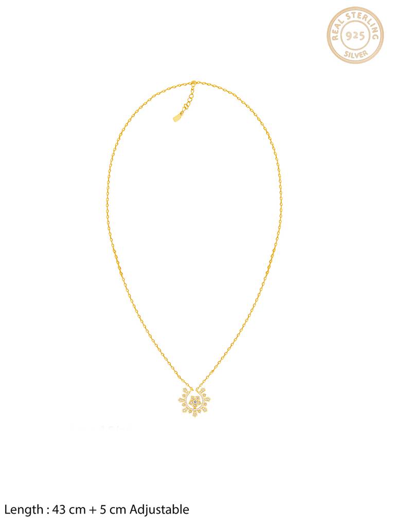 GIVA 925 Sterling Silver Golden Sparkling Royalty Necklace
