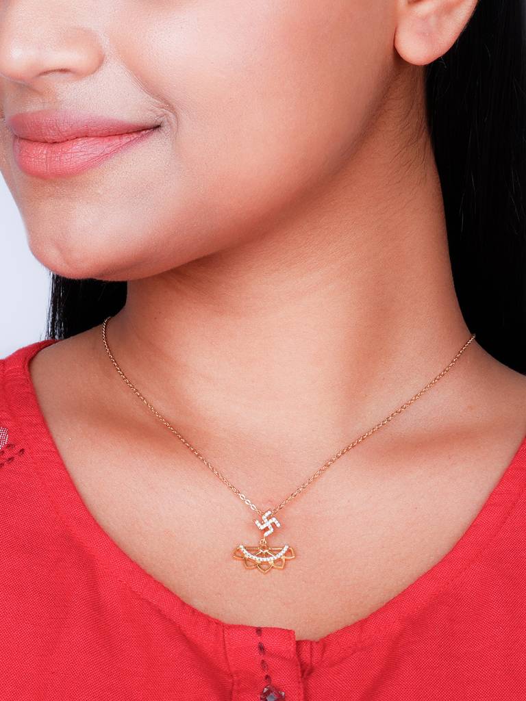 GIVA 925 Sterling Silver Golden Auspicious Necklace