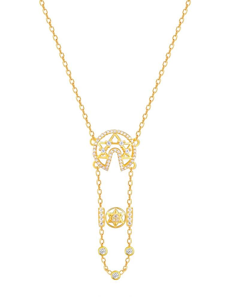 GIVA 925 Sterling Silver Golden Layered Mandala Necklace