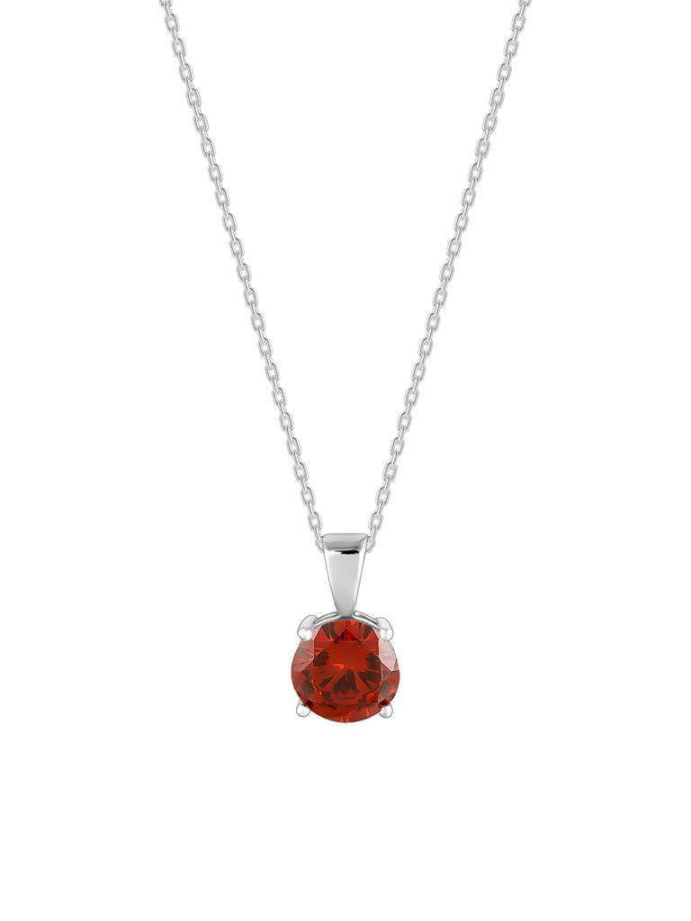 Silver Gracious Red Pendant With Link Chain : PD01479