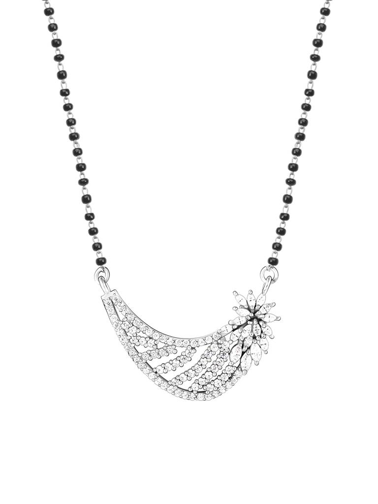 GIVA 925 Sterling Silver Floral Brooch Mangalsutra