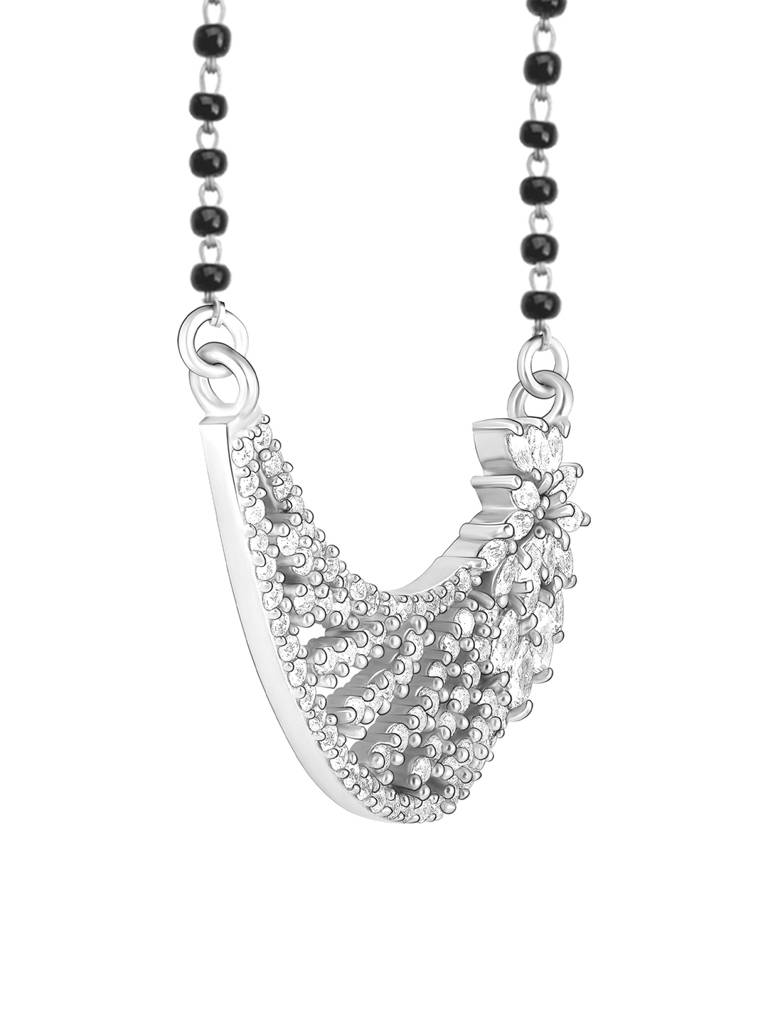 GIVA 925 Sterling Silver Floral Brooch Mangalsutra