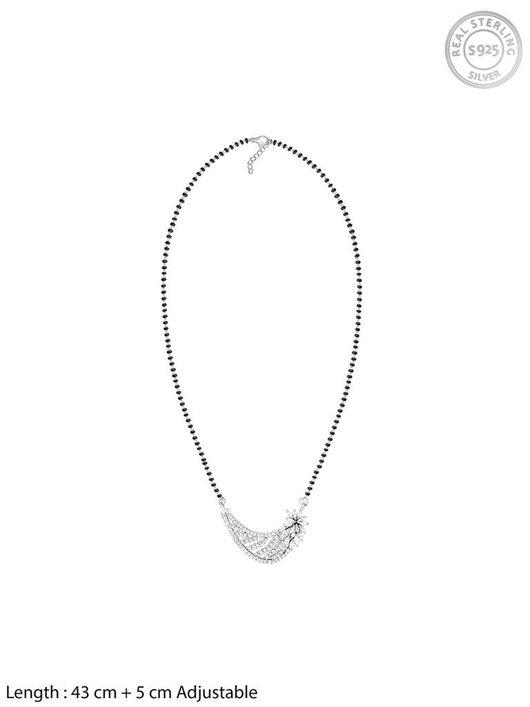 GIVA 925 Sterling Silver Floral Brooch Mangalsutra