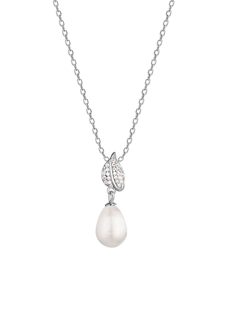 GIVA 925 Sterling Silver Classic Pearl Pendant with Link Chain