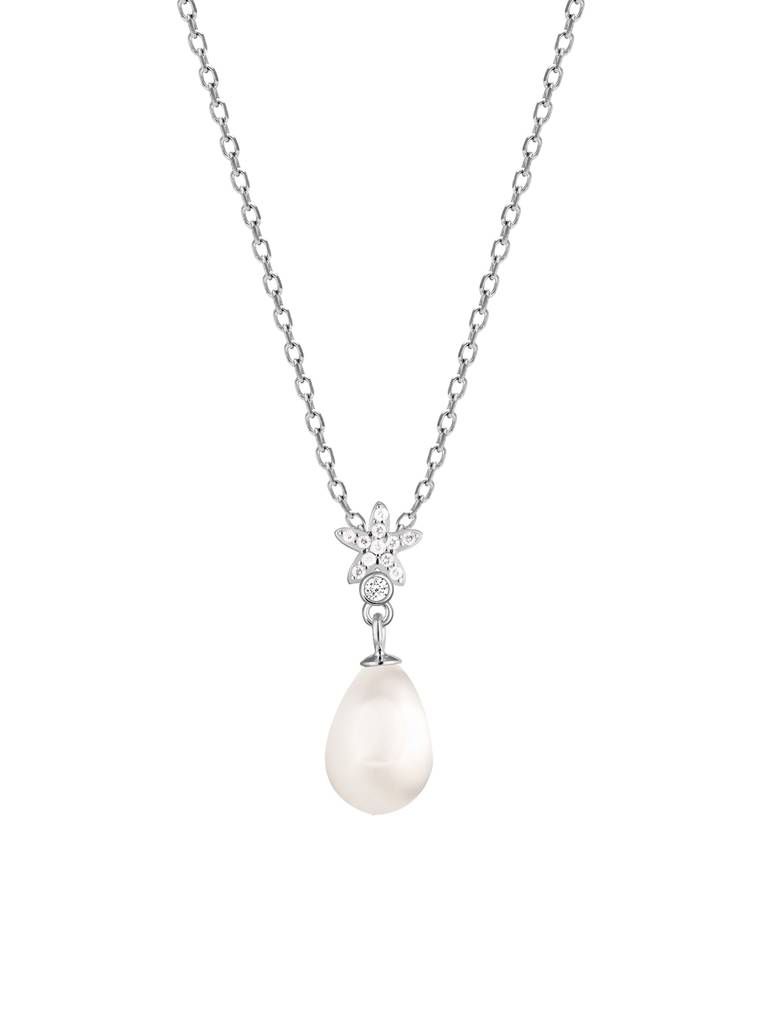 GIVA 925 Sterling Silver Starry Pearl Pendant with Link Chain