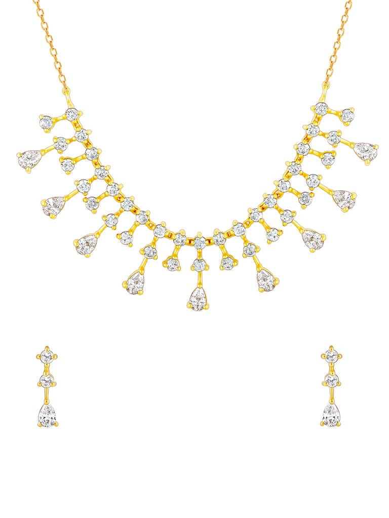 GIVA 925 Sterling Silver Golden Floral Beauty Set