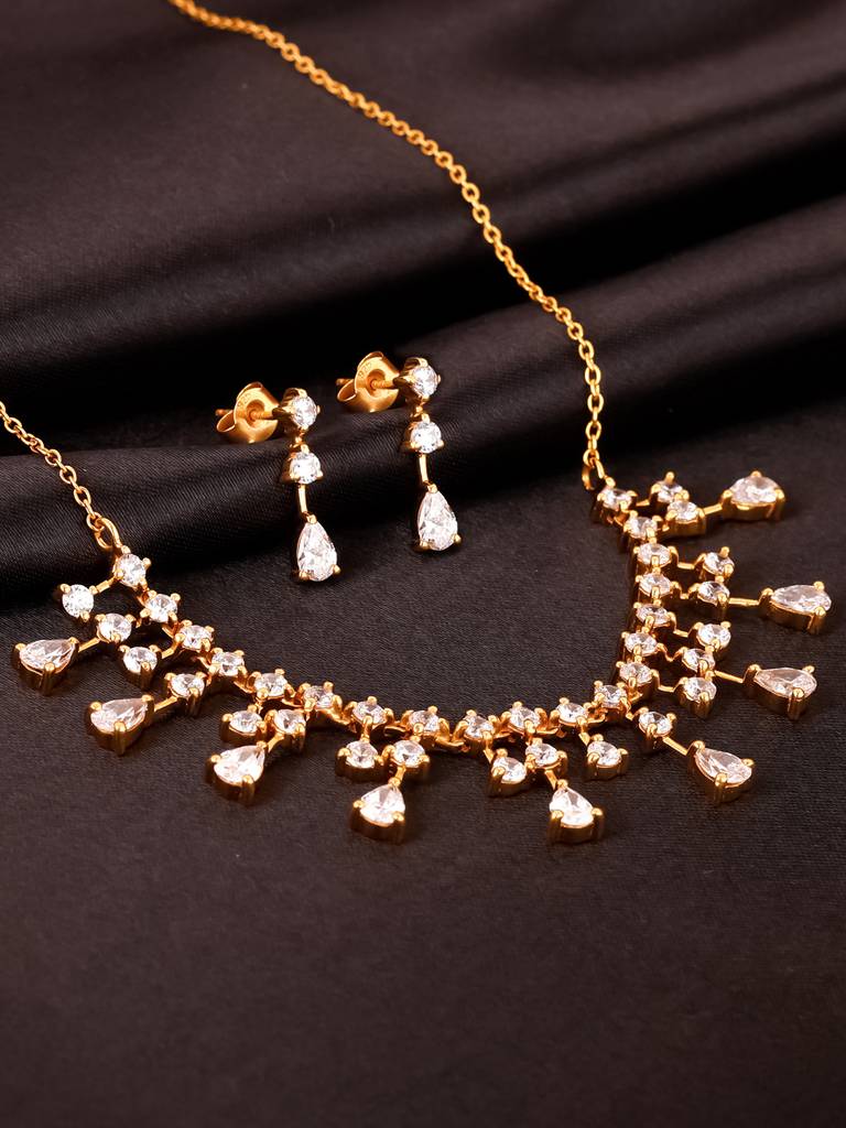GIVA 925 Sterling Silver Golden Floral Beauty Set