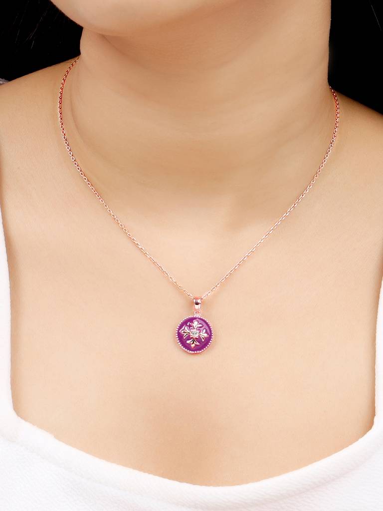 GIVA 925 Sterling Silver Rose Gold St Peters Church Art Pendant with Link Chain