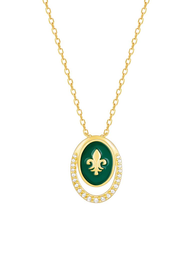 GIVA 925 Sterling Silver Golden Queens Music Pendant with Link Chain