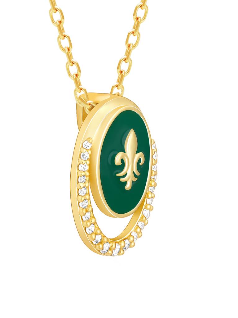 GIVA 925 Sterling Silver Golden Queens Music Pendant with Link Chain