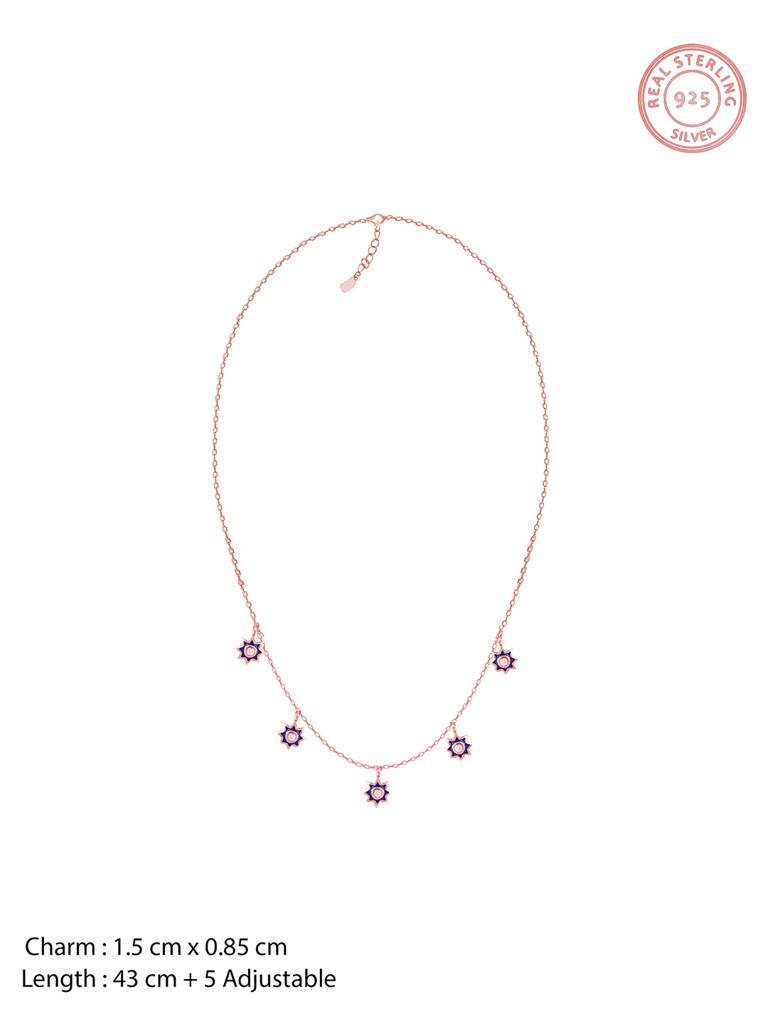 GIVA 925 Sterling Silver Rose Gold Mughal Architecture Necklace