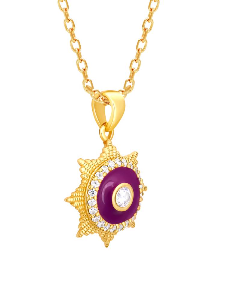 GIVA 925 Sterling Silver Golden British Royal Pendant with Link Chain
