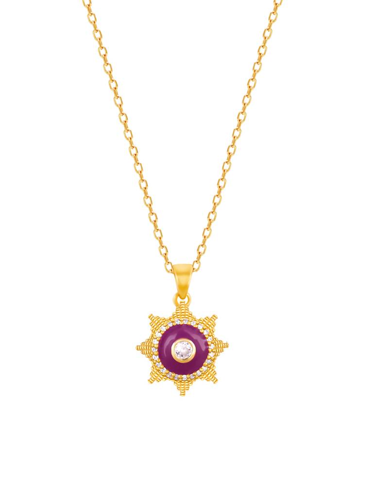 GIVA 925 Sterling Silver Golden British Royal Pendant with Link Chain