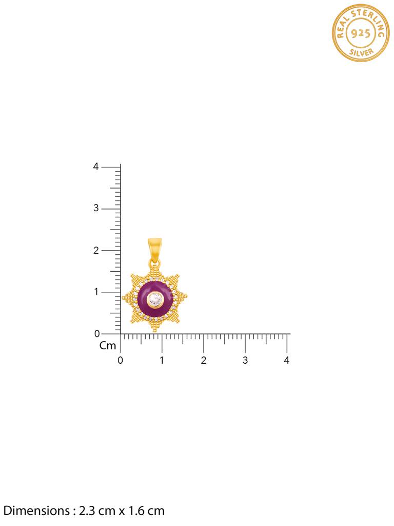 GIVA 925 Sterling Silver Golden British Royal Pendant with Link Chain