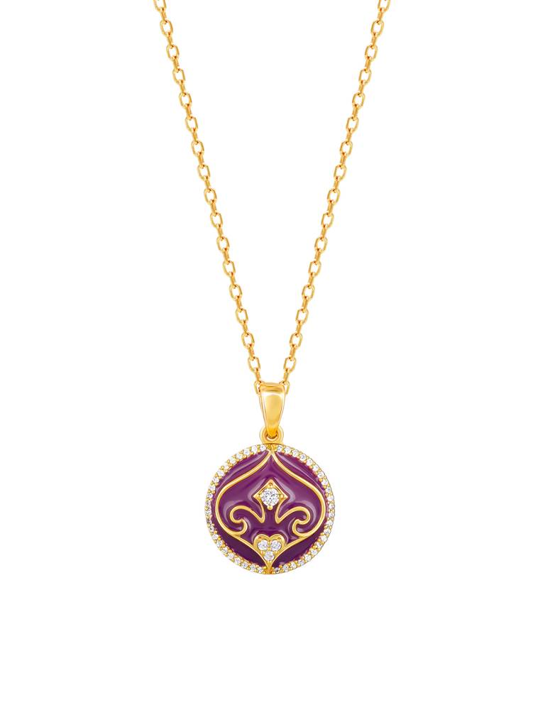 GIVA 925 Sterling Silver Golden Taj of Love Pendant with Link Chain