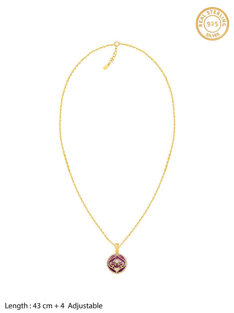 GIVA 925 Sterling Silver Golden Taj of Love Pendant with Link Chain