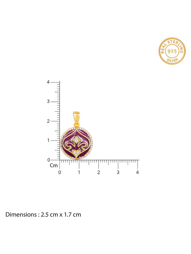 GIVA 925 Sterling Silver Golden Taj of Love Pendant with Link Chain