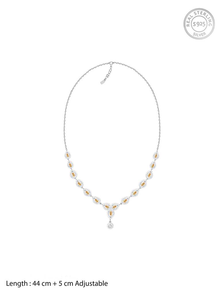 GIVA 925 Sterling Silver Honey Stone Drop Necklace
