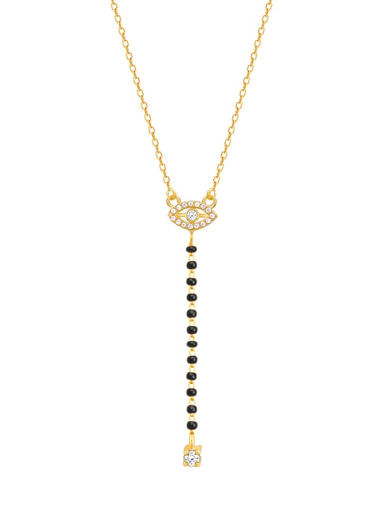 GIVA 925 Sterling Silver Golden Evil Eye Drop Mangalsutra