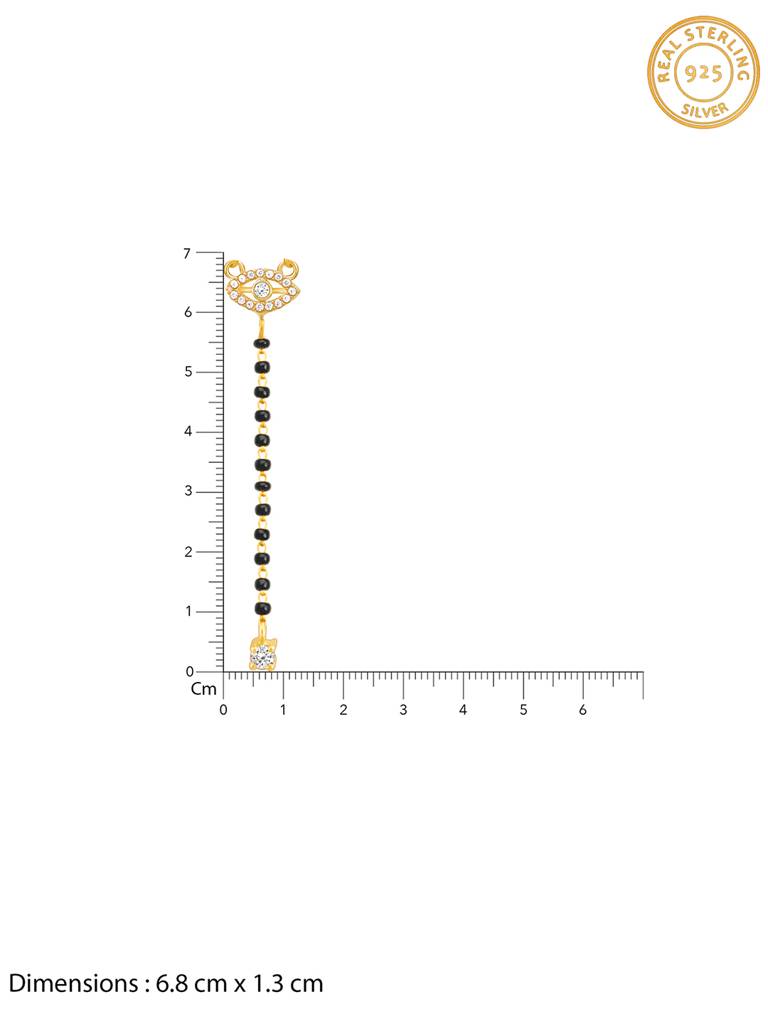 GIVA 925 Sterling Silver Golden Evil Eye Drop Mangalsutra