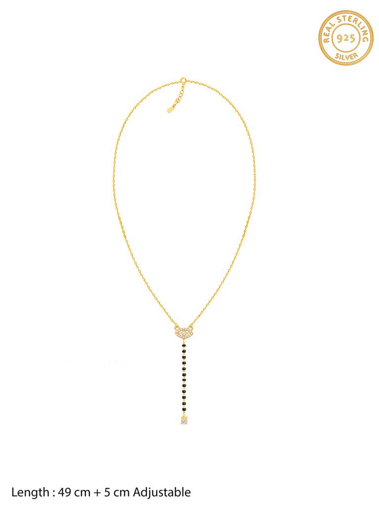 GIVA 925 Sterling Silver Golden Evil Eye Drop Mangalsutra