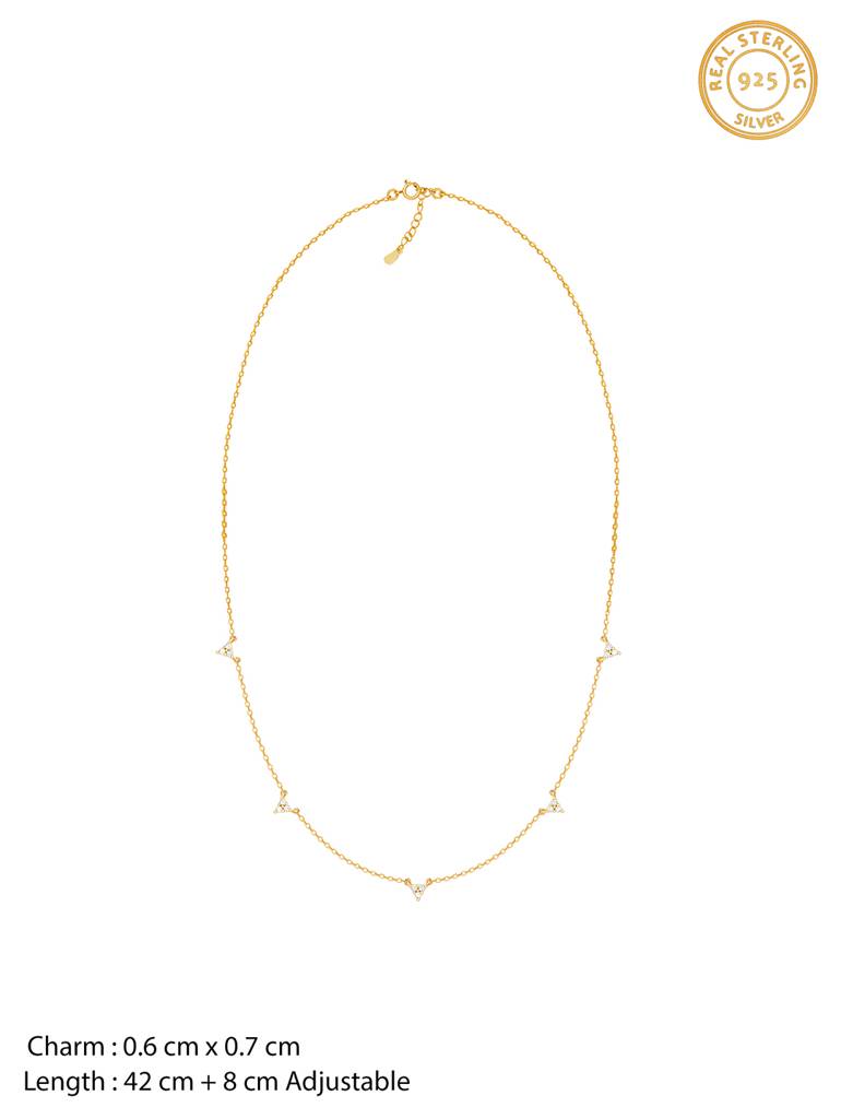 GIVA 925 Sterling Silver Golden Centre of Attention Triangle Necklace