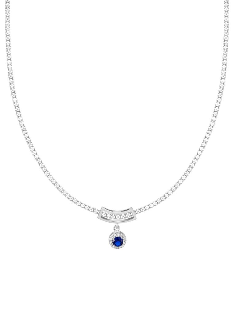 GIVA 925 Sterling Silver Elegant Zircon Studded Love Necklace