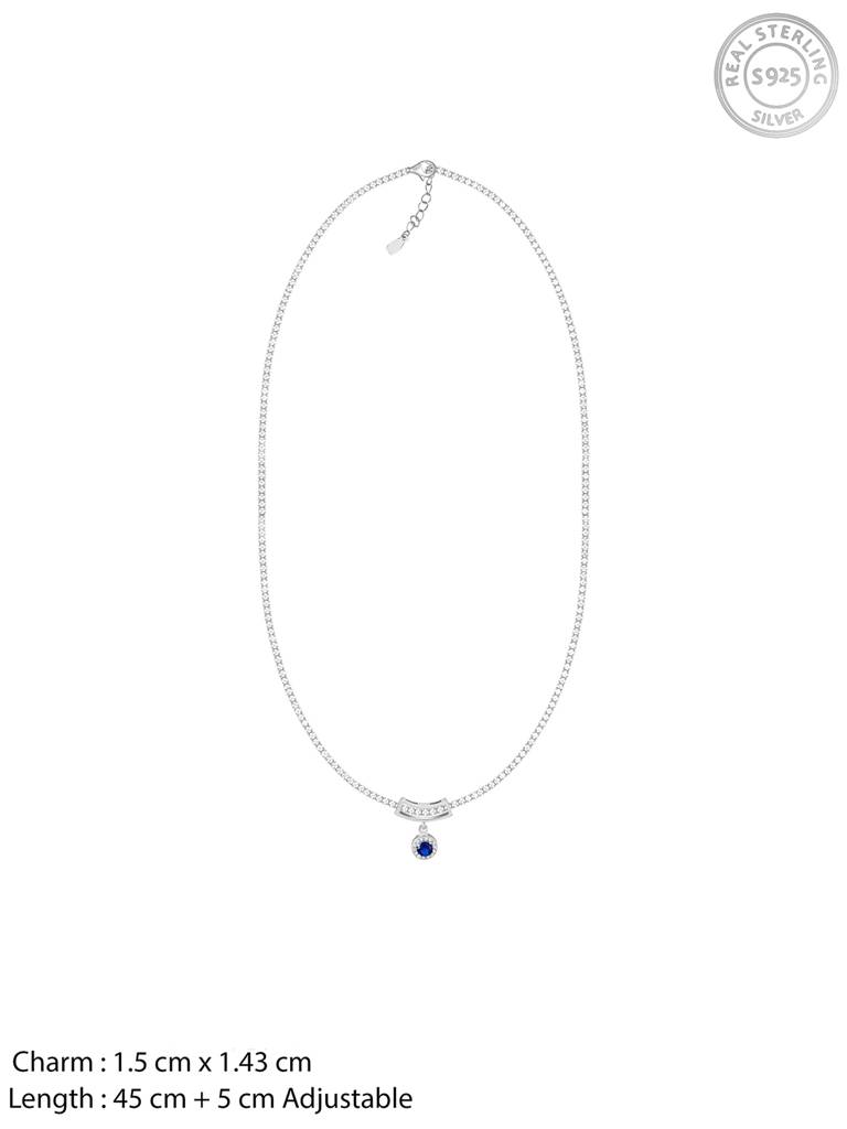 GIVA 925 Sterling Silver Elegant Zircon Studded Love Necklace