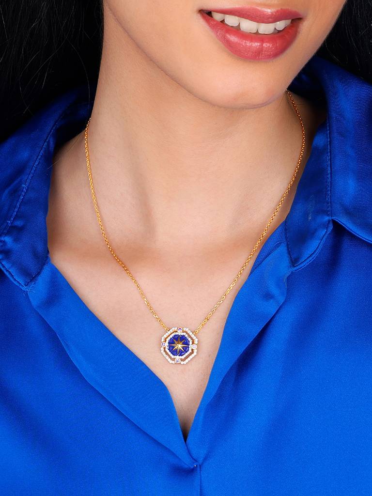 GIVA 925 Sterling Silver Golden St Peters Church Sky of Love Necklace
