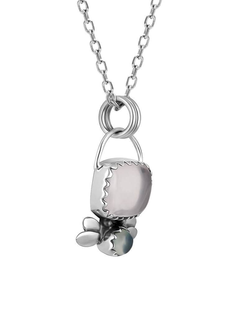 GIVA 925 Sterling Silver Oxidised Silver Stoned Butterfly Pendant with Link Chain